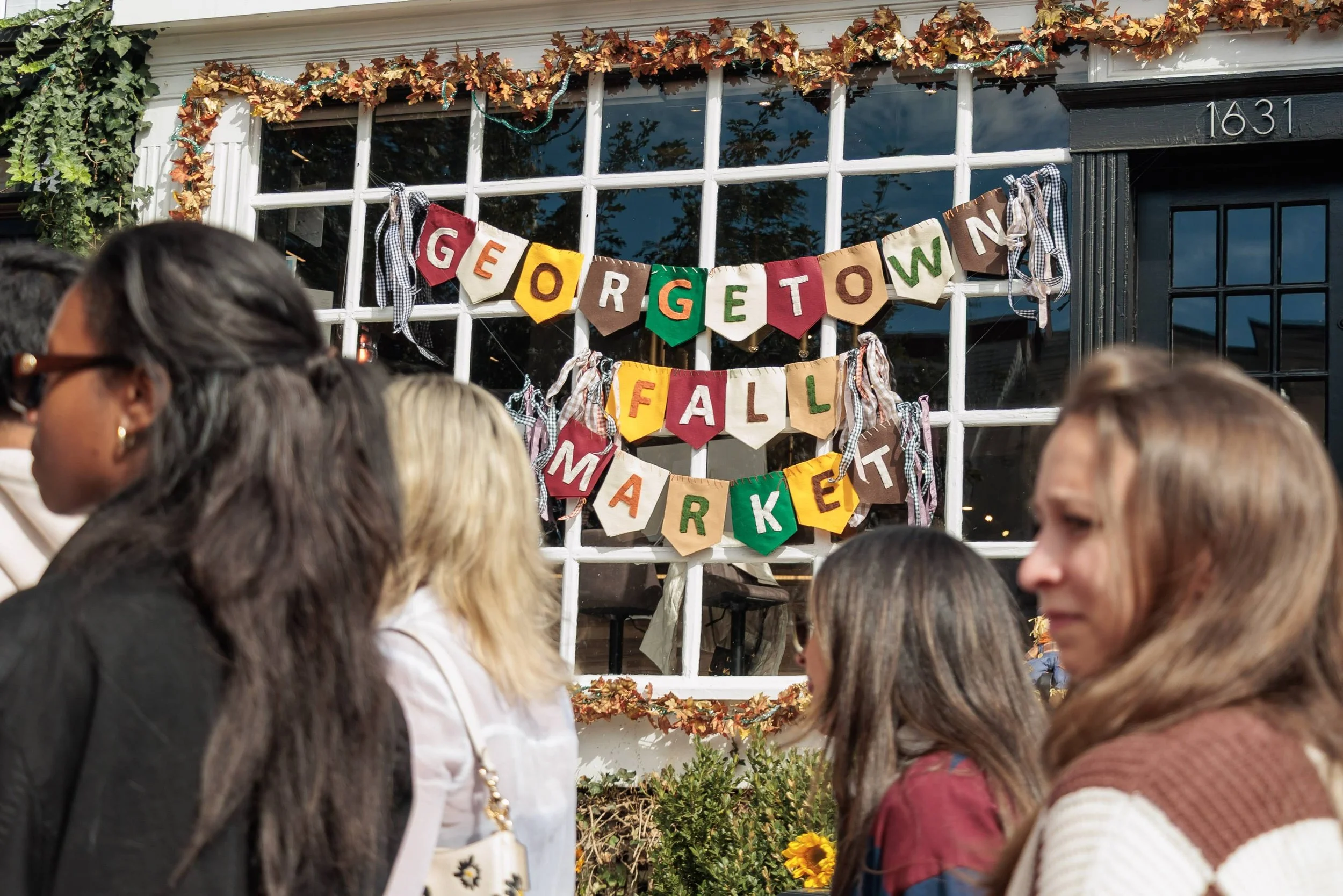 handmade Fall market banner sign at Build Design Center