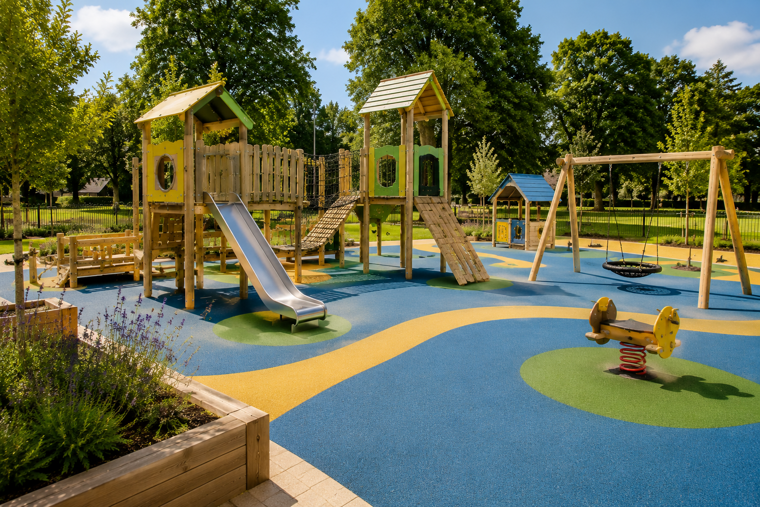 vibrant, fun, safe, beautifully designed playground expertly installed, beautiful design, reliable contractor, quick and amazing result. Essex, south east England, London, Kent hertforshire, near me