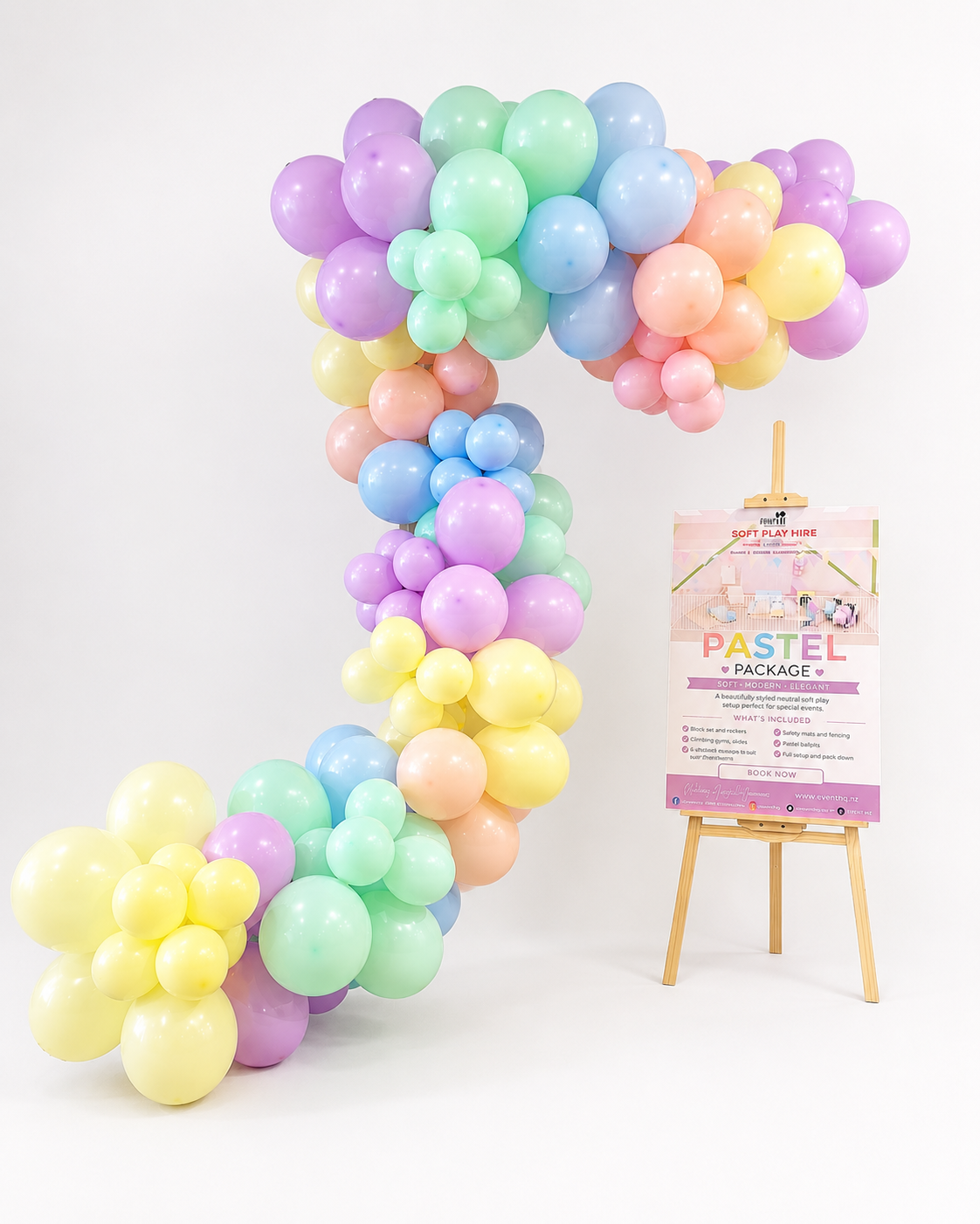 Custom colour balloon garlands available in Palmerston North - Event HQ