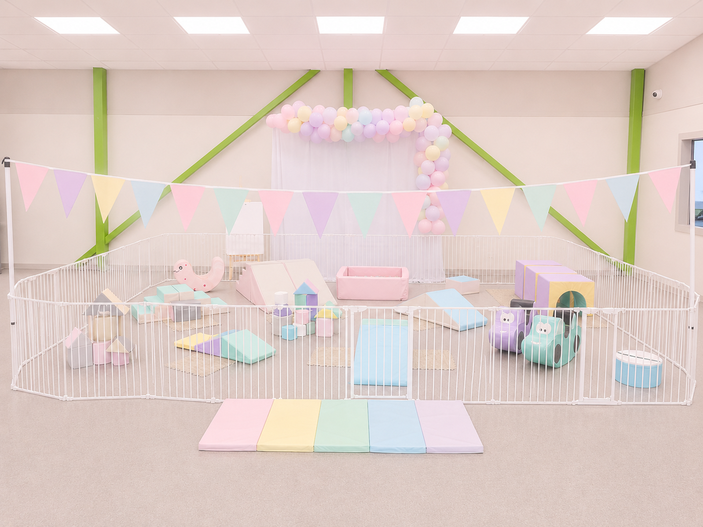 Neutral pastel soft play for indoors