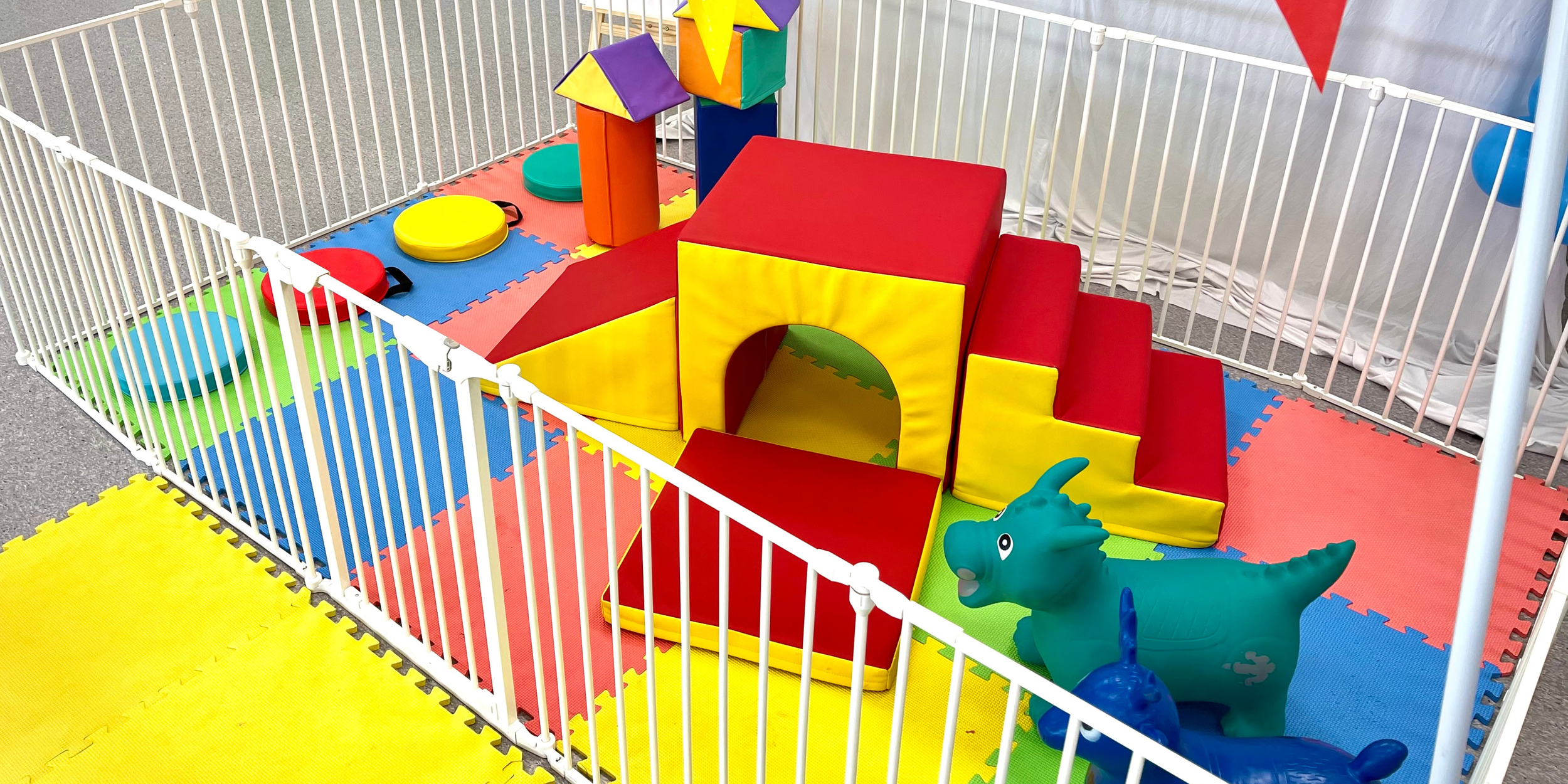 Rainbow soft play package for children’s parties