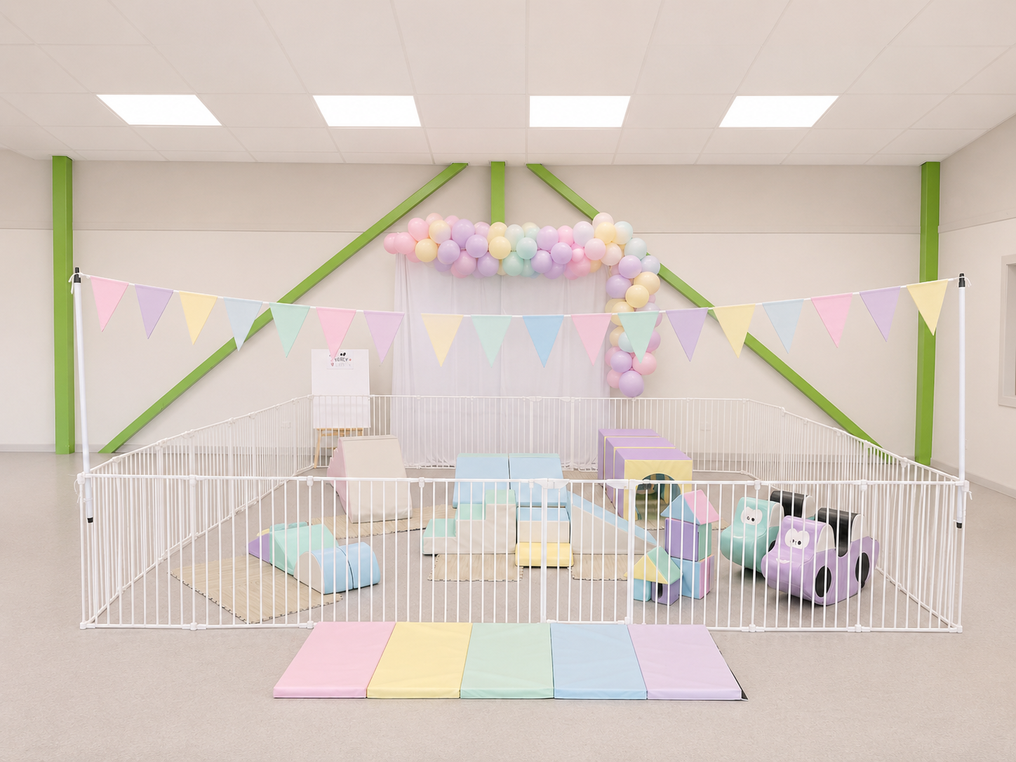 Pastel soft play by Event HQ for toddler parties in Palmerston North and Manawatu