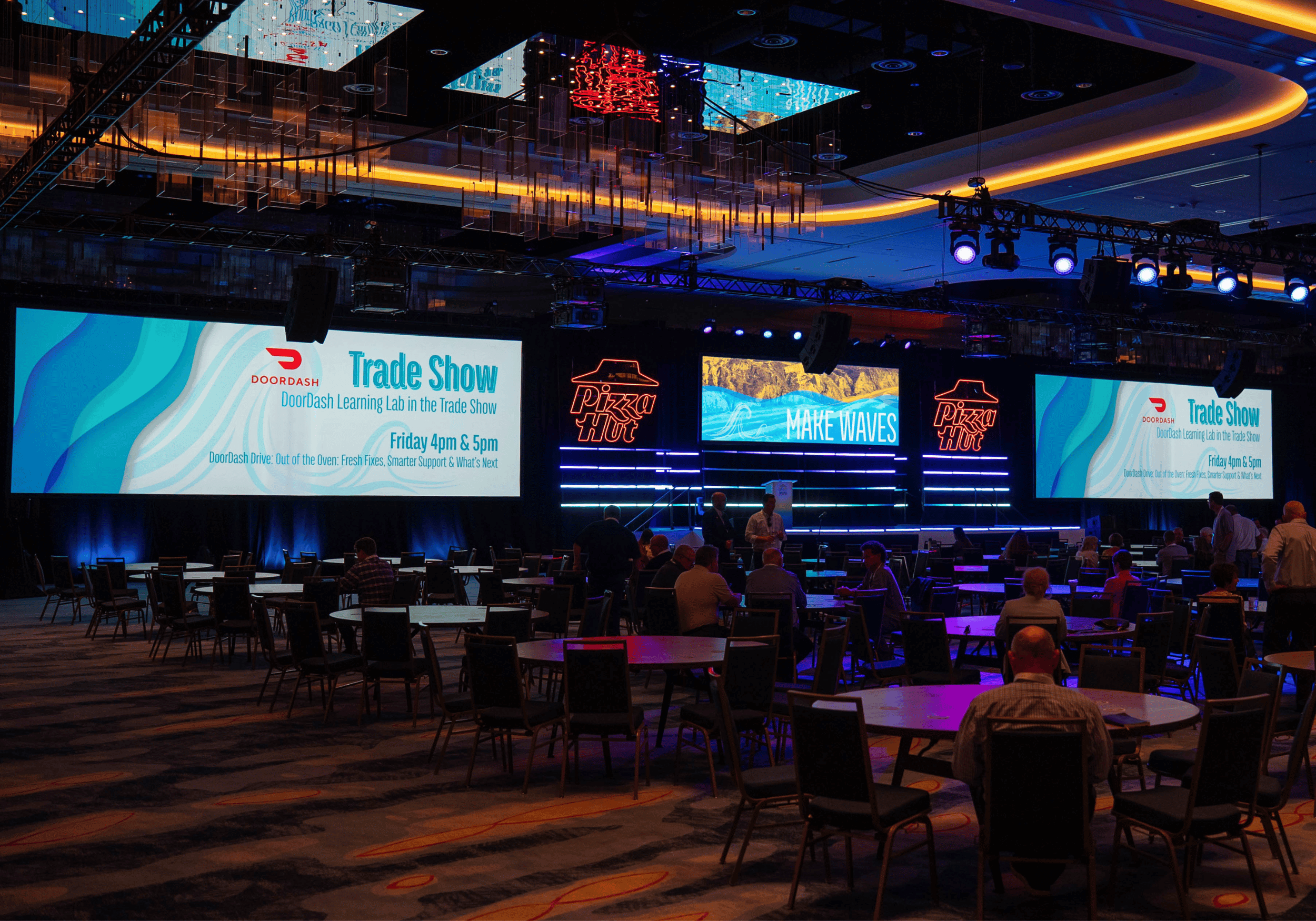 Shot of Pizza Hut's main stage at IPHFHA conference in 2025.
