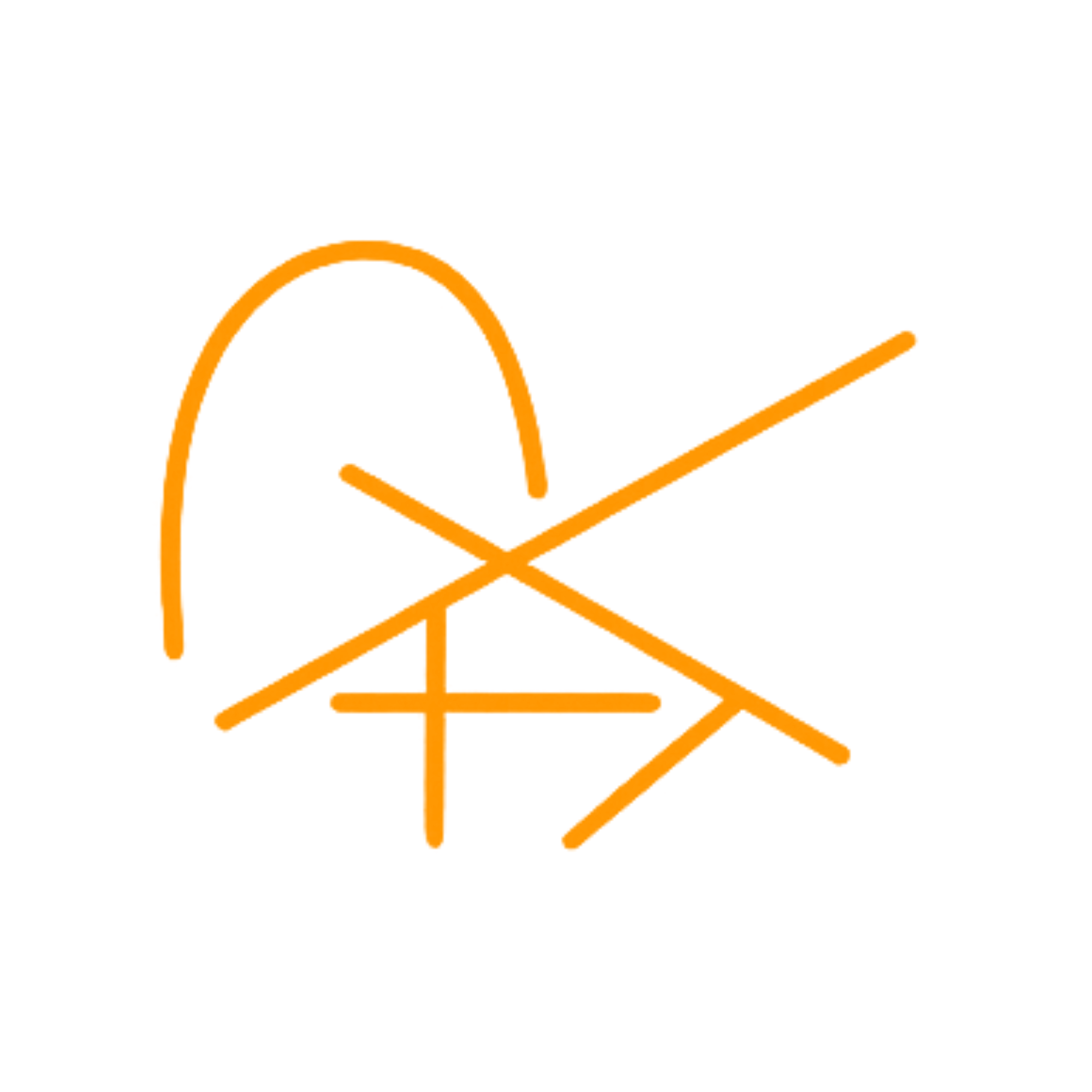 A colorful, stylized line graph with orange and yellow lines on a black background, illustrating data trends.
