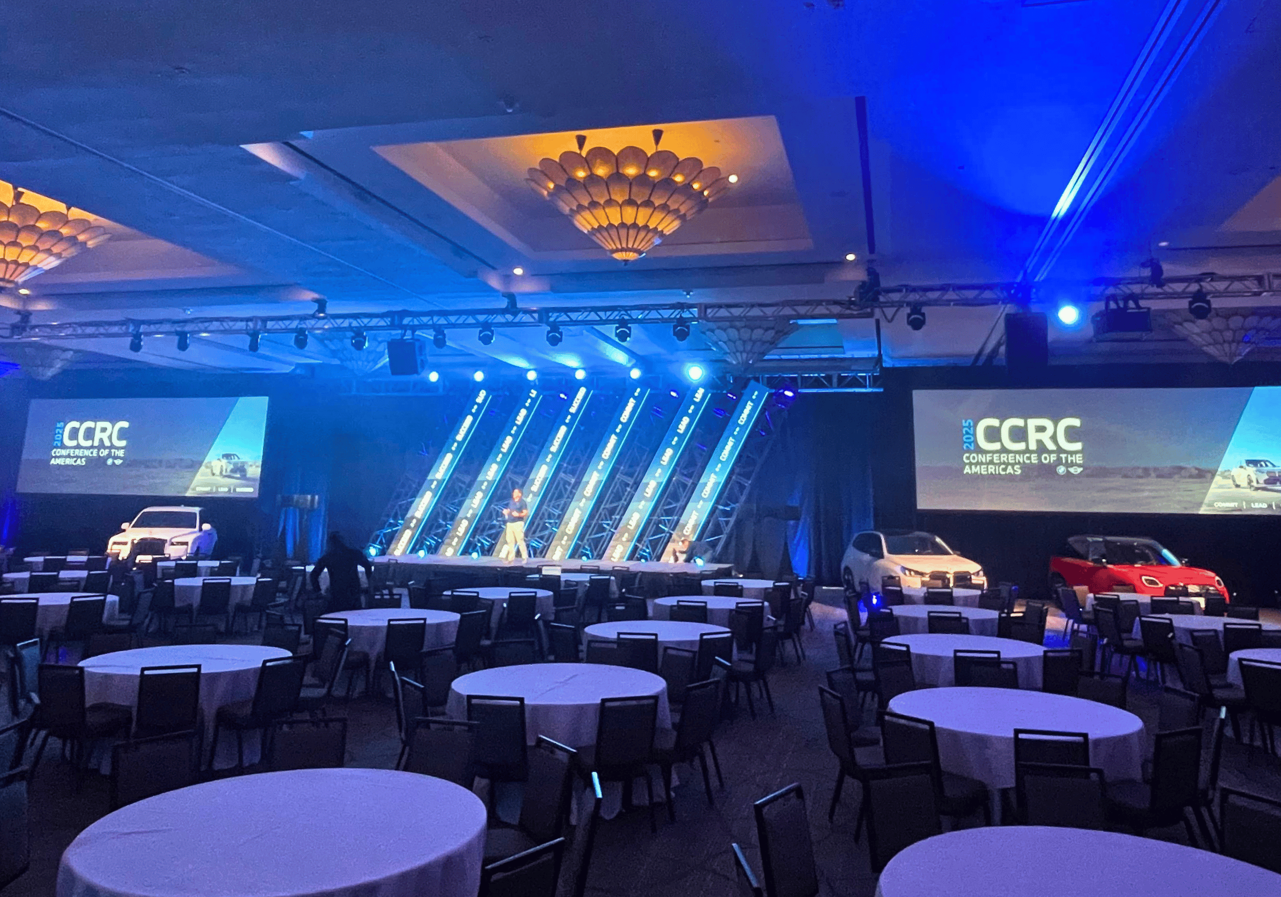 Main stage with aesthetic stage lighting at BMW CCRC 2025
