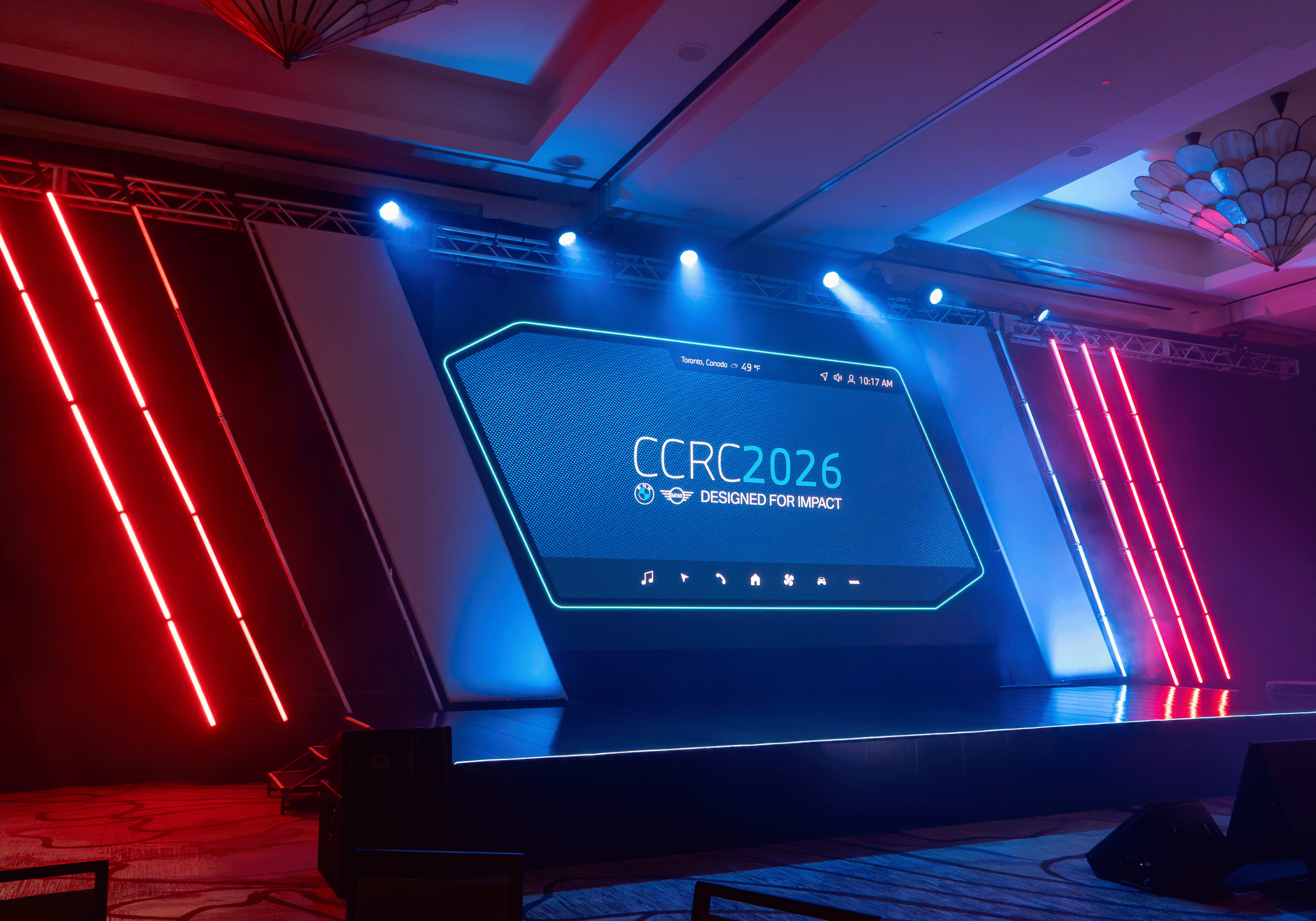 Close up of the main stage at BMW CCRC 2026