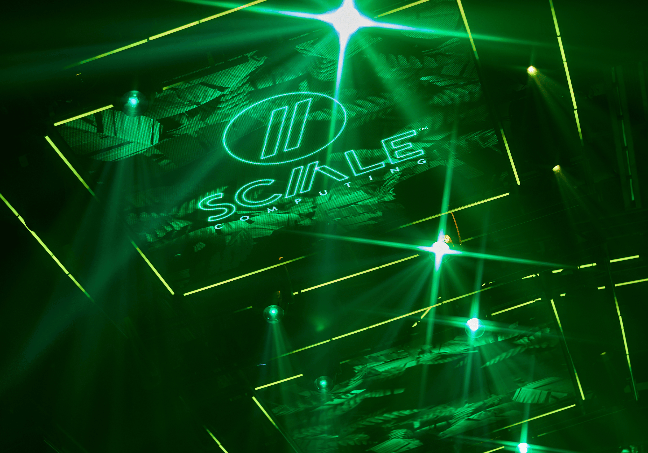 Picture of the ceiling lighting at Scale Computing Platform 2026.