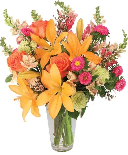 Sunset Lilies & Roses