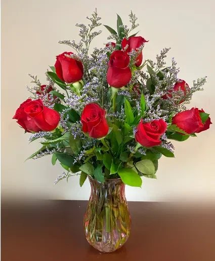 Classic Dozen Roses Red Rose Arrangement