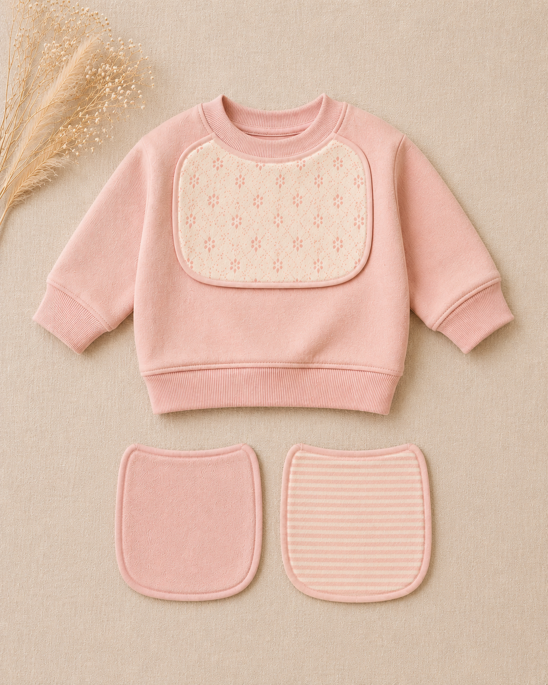 Pink Sweatshirt layflat -  3 bibs.png