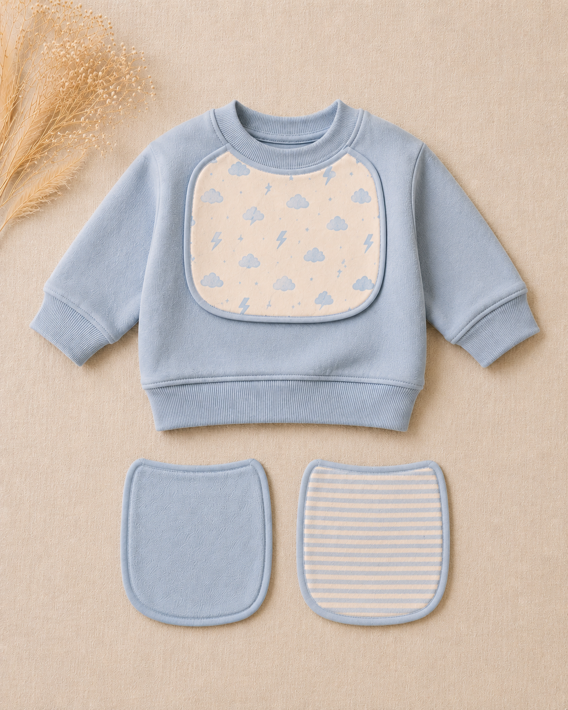 Blue Sweatshirt layflat -  3 bibs.png