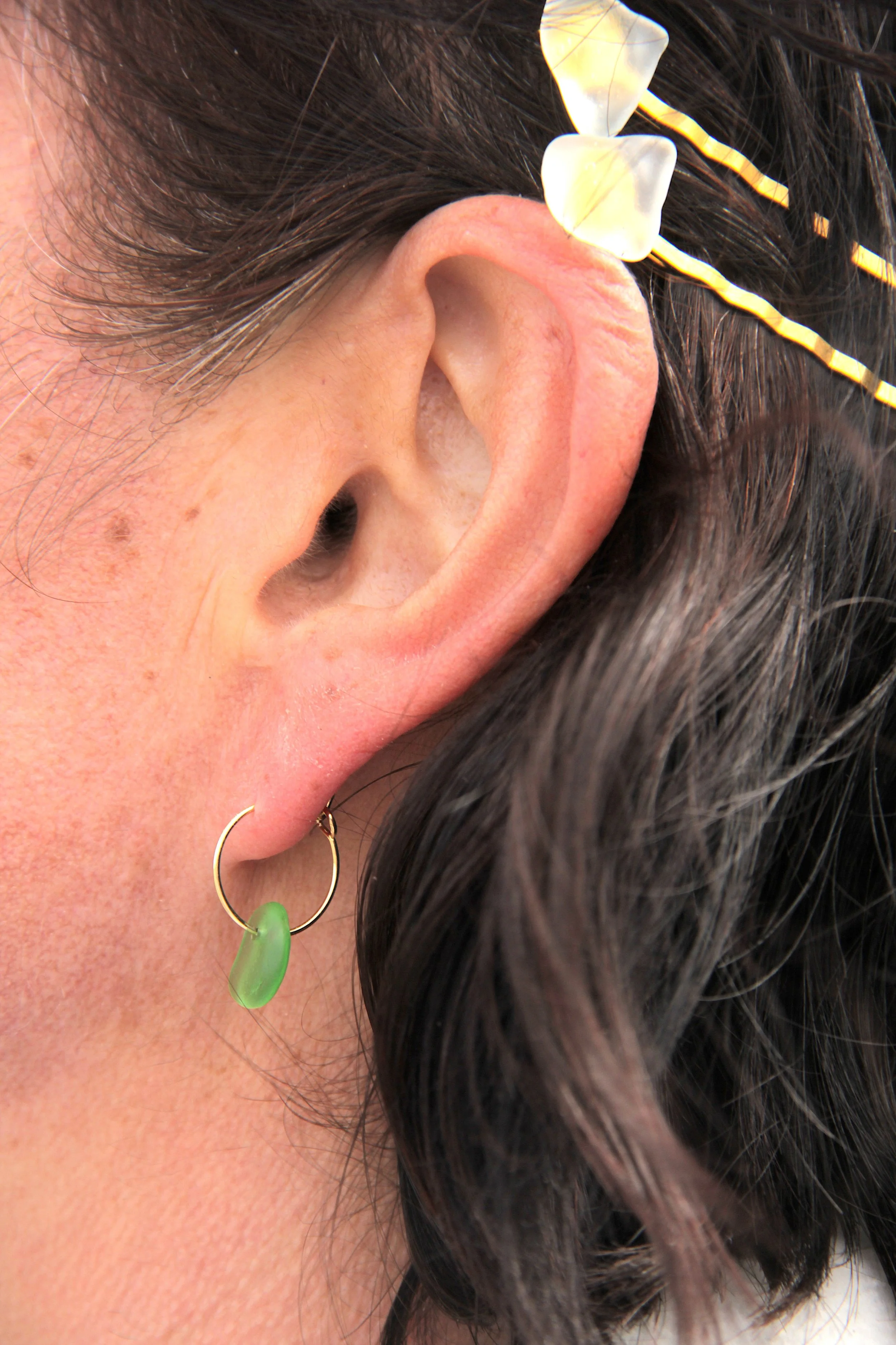 Sea Glass Hoop Earrings