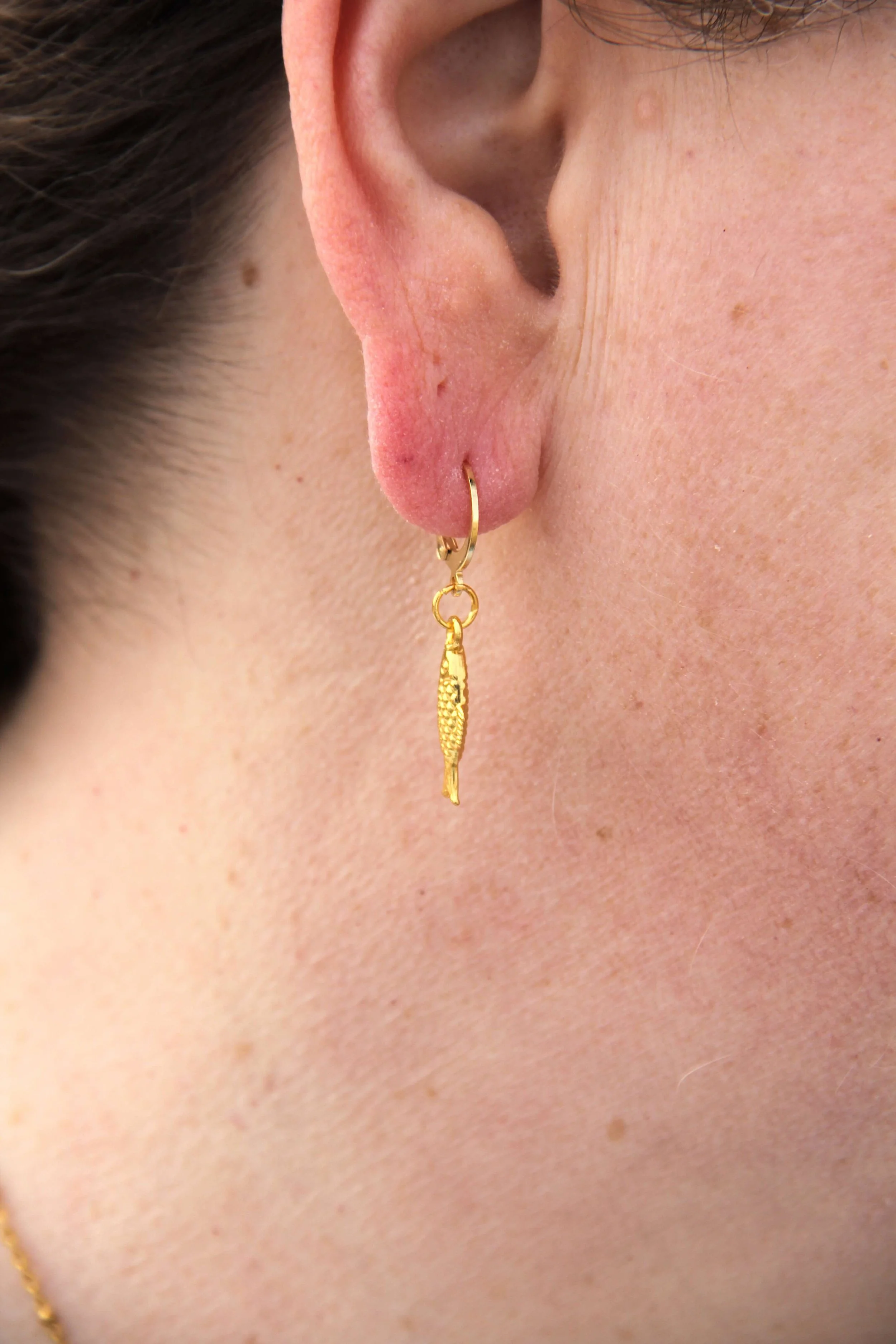 Sardine Huggie Hoop Earrings
