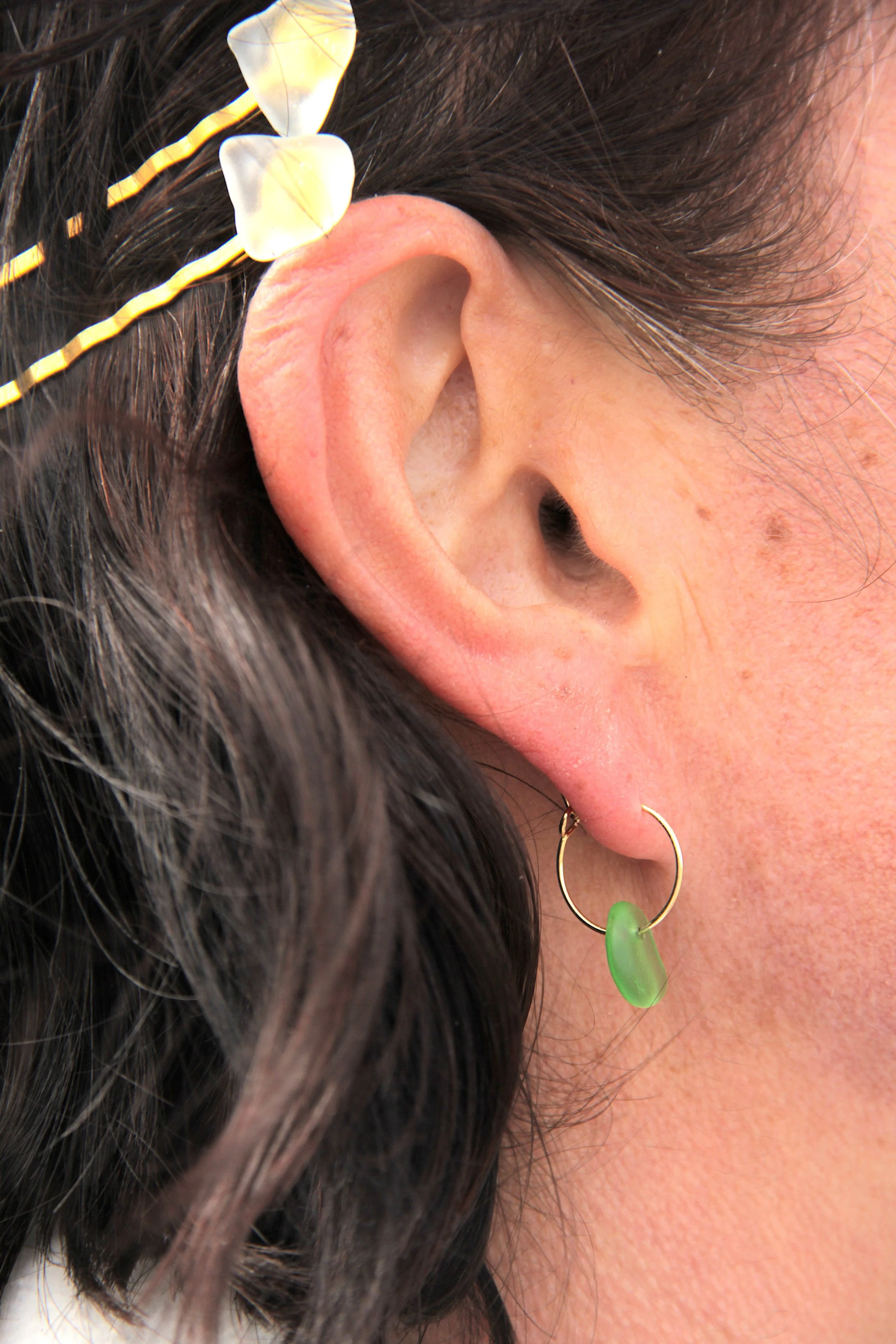 Sea Glass Hoop Earrings