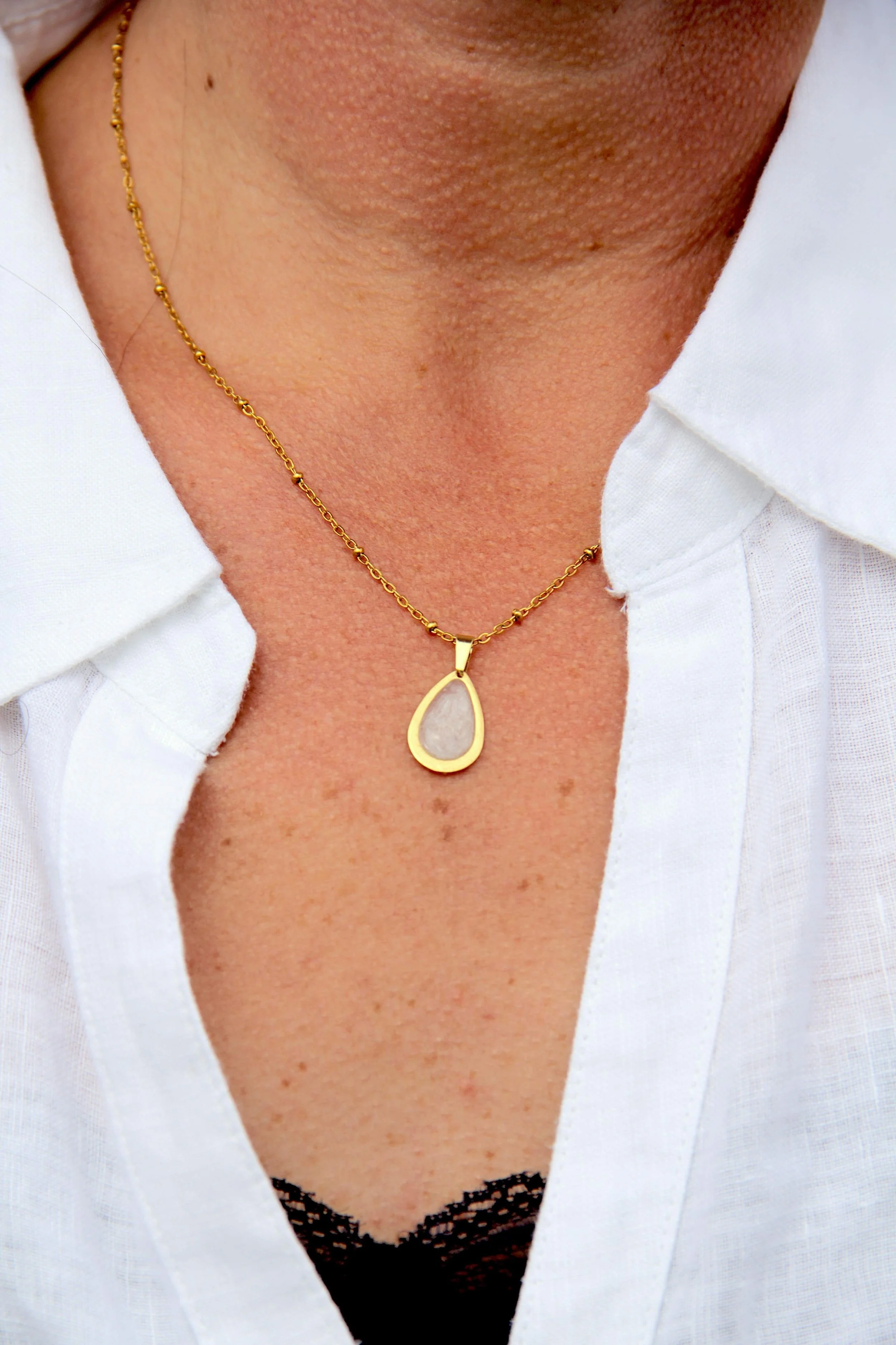 Atlantic Ocean Sea Salt Pendant Necklace