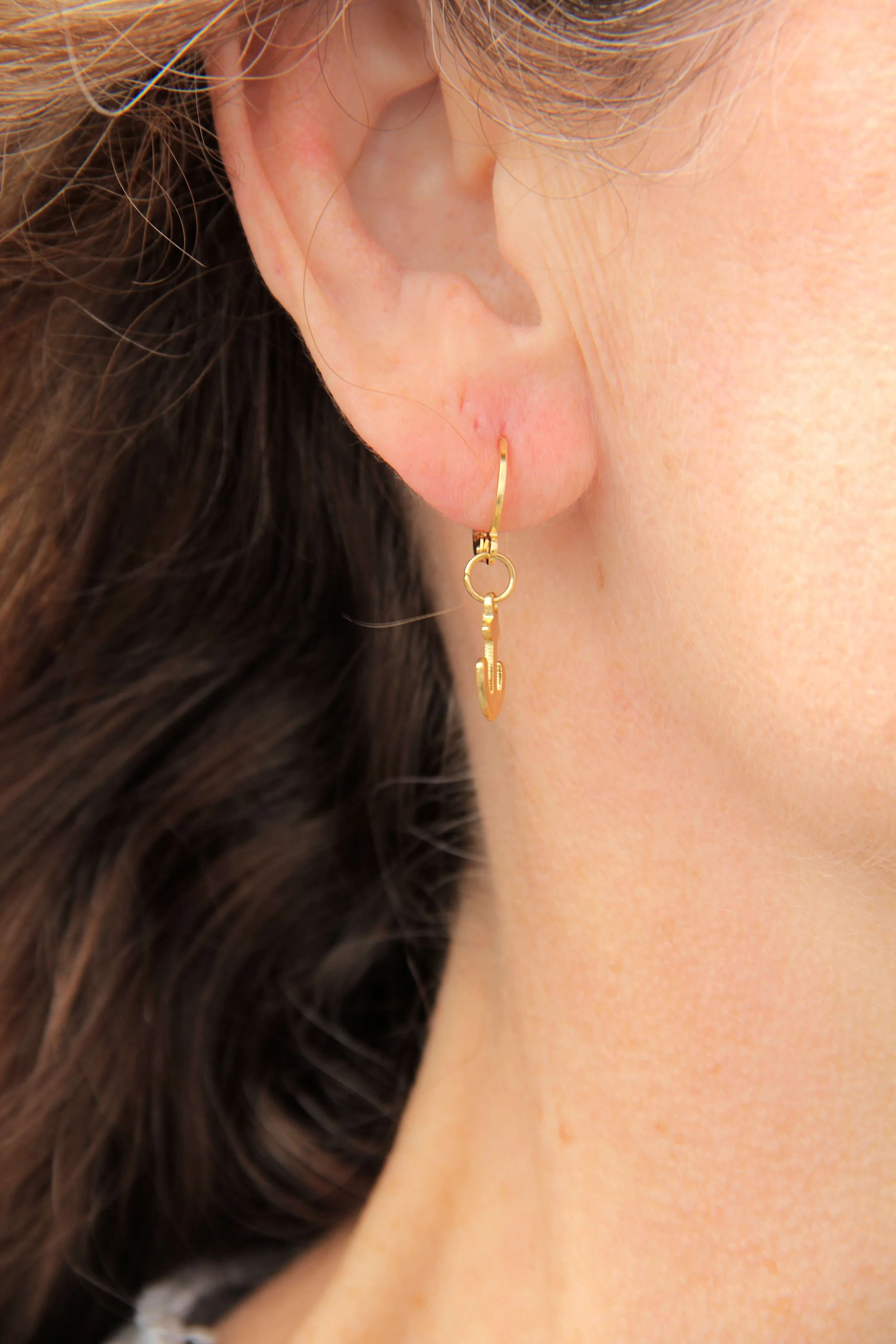 Anchor Huggie Hoop Earrings