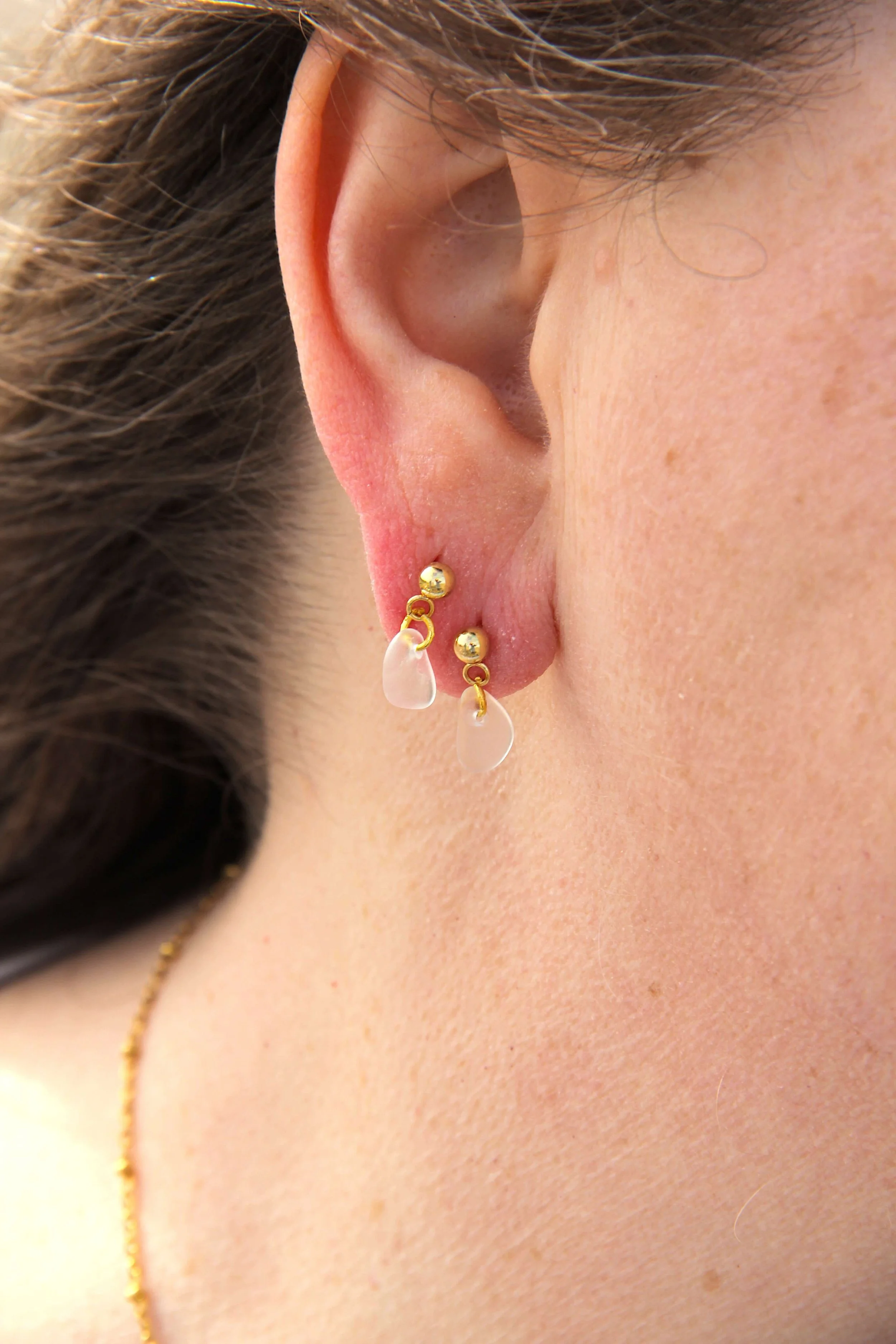 Sea Glass Stud Earrings