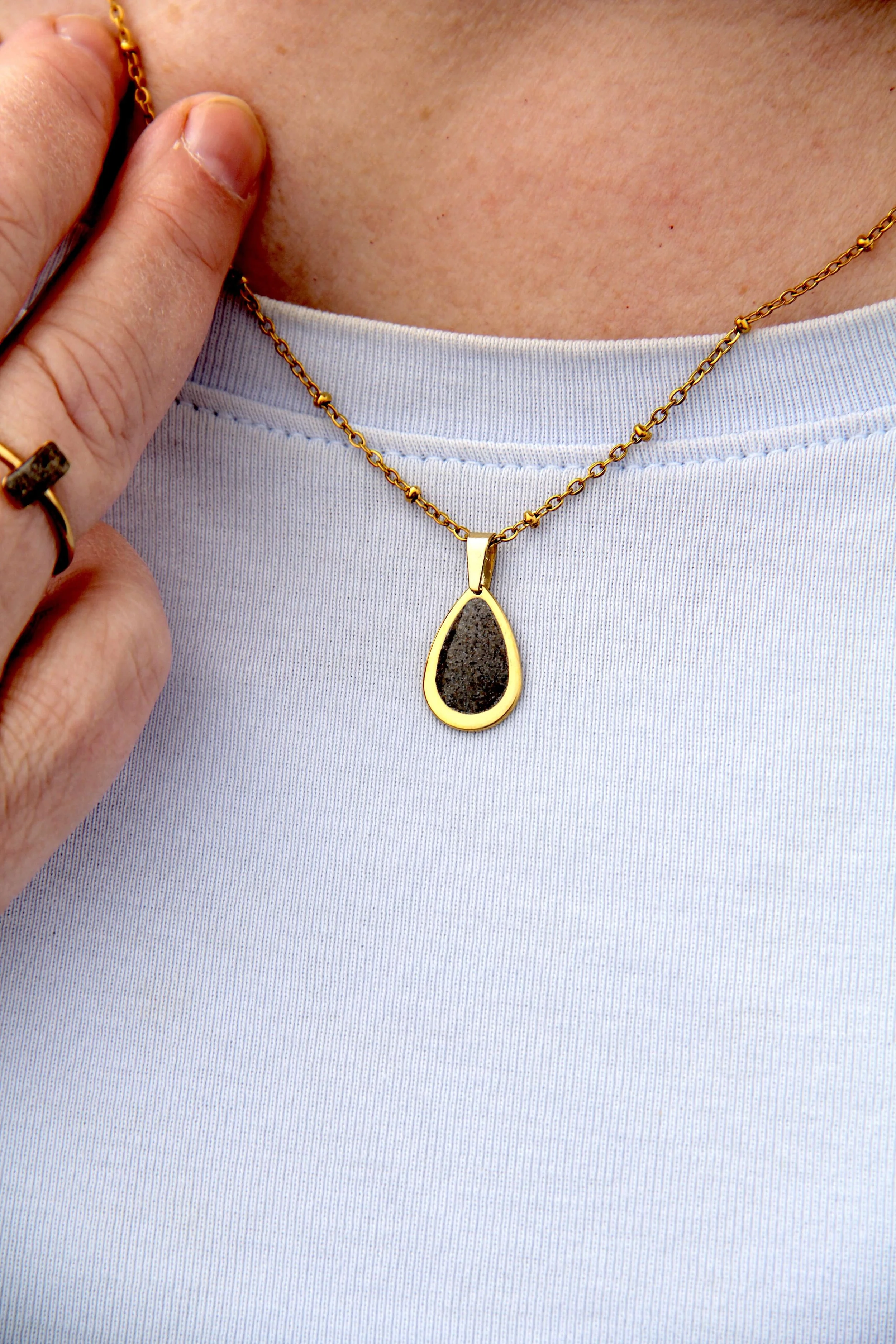 Atlantic Ocean Beach Sand Pendant Necklace