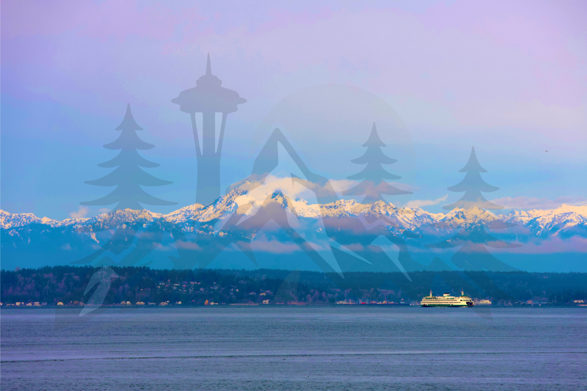 Olympic Mountain Range, Puget Sound WA