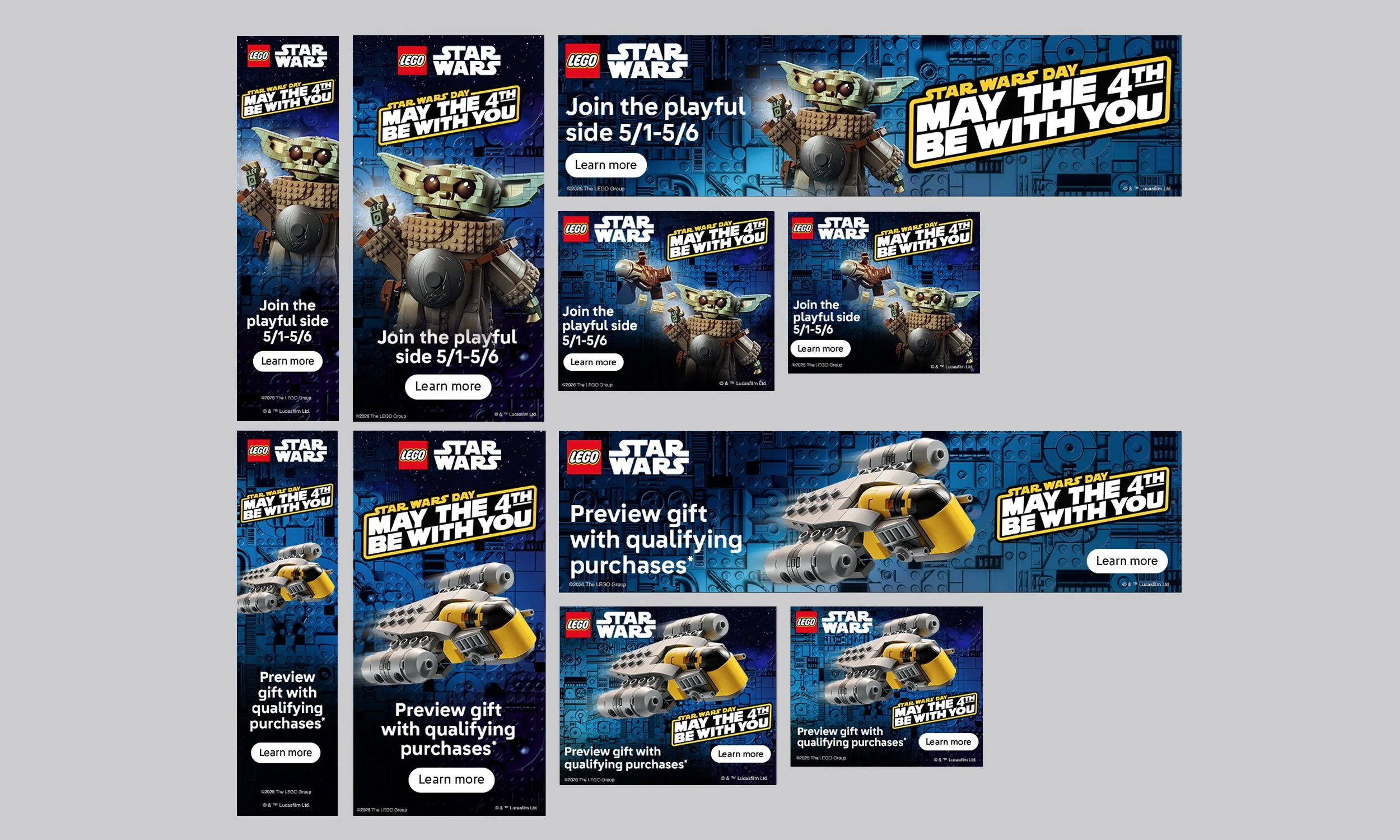LEGO May the 4TH Campaign - Online Assets Social Media, GDN Ads.