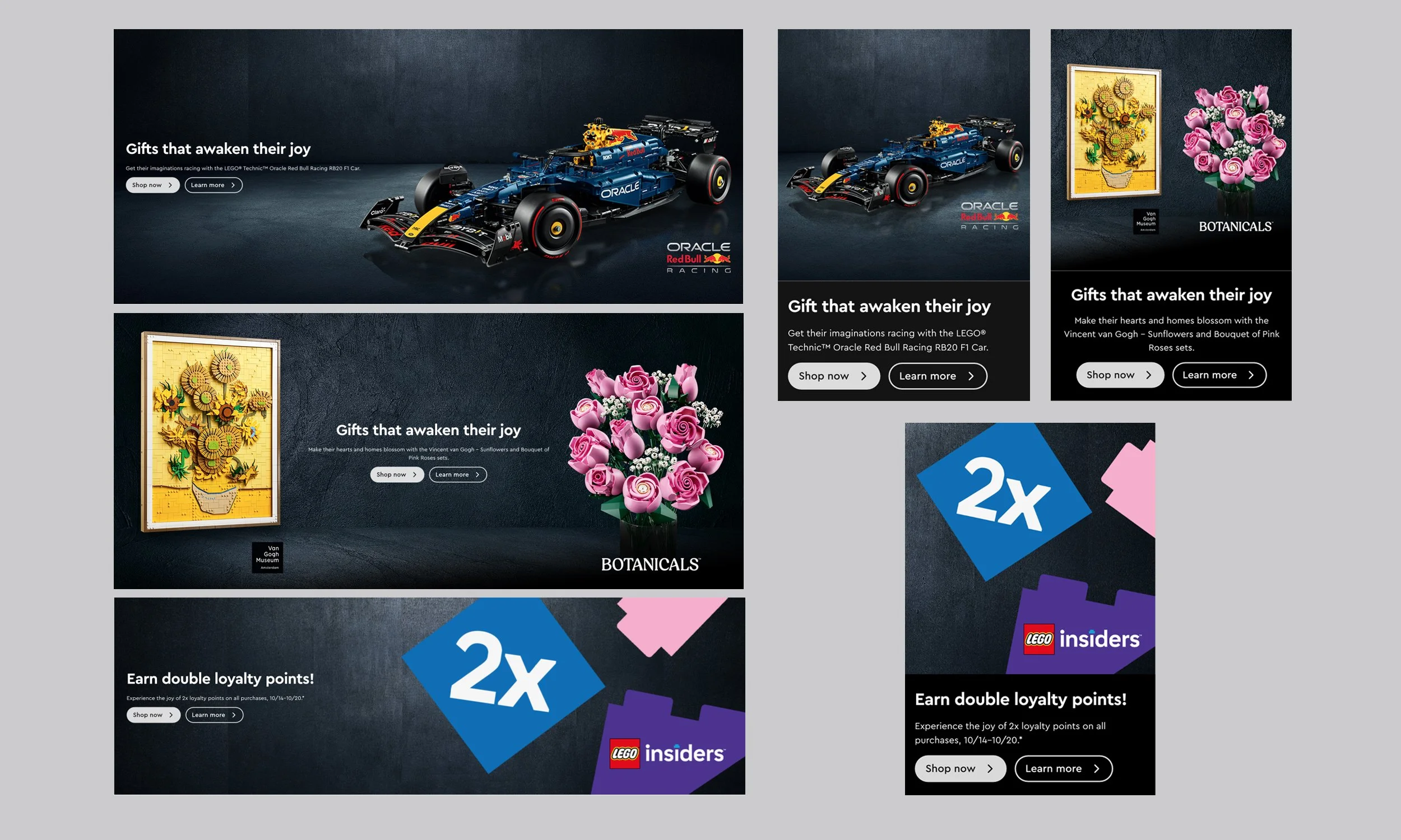 LEGO Adults Gifting Campaign - Online Assets  HERO Banners.