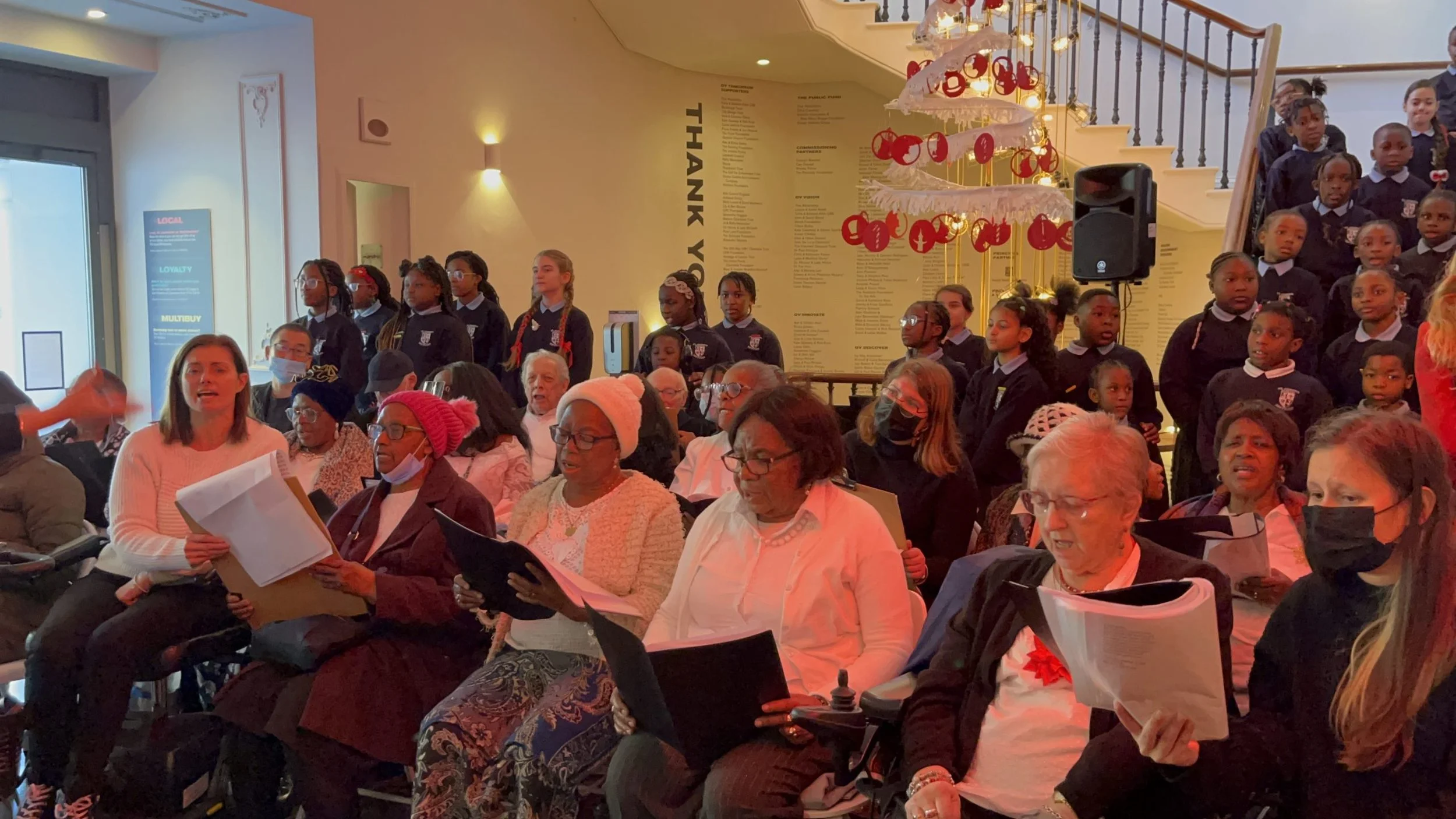 The Meet Me Choir performs at the Old Vic’s 12 Choirs of Christmas