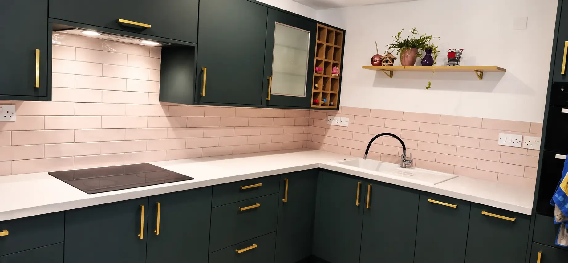Modern kitchen tiling installed by Tidal Tiling