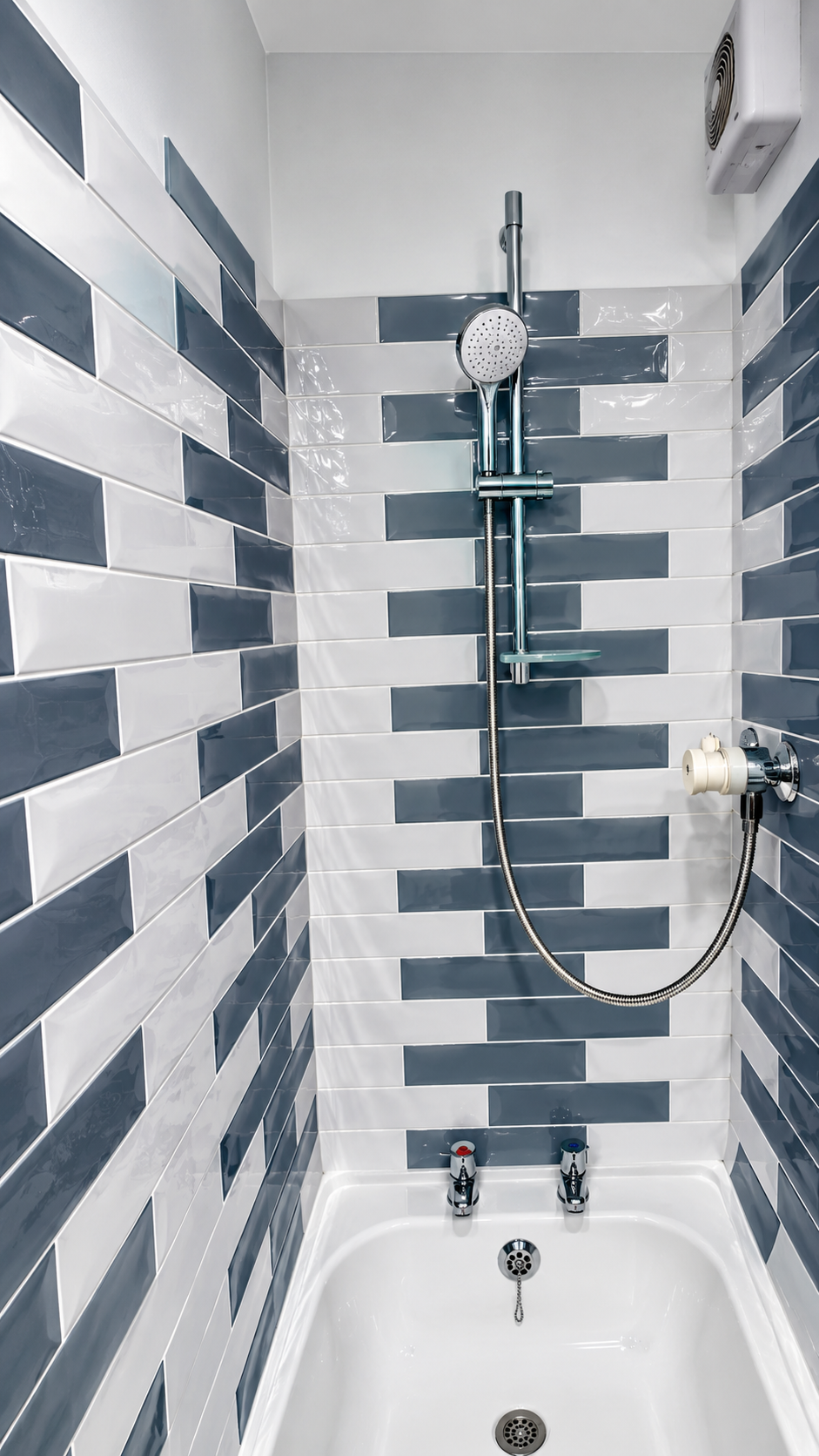 Bathroom tiling project completed in Newquay by Tidal Tiling