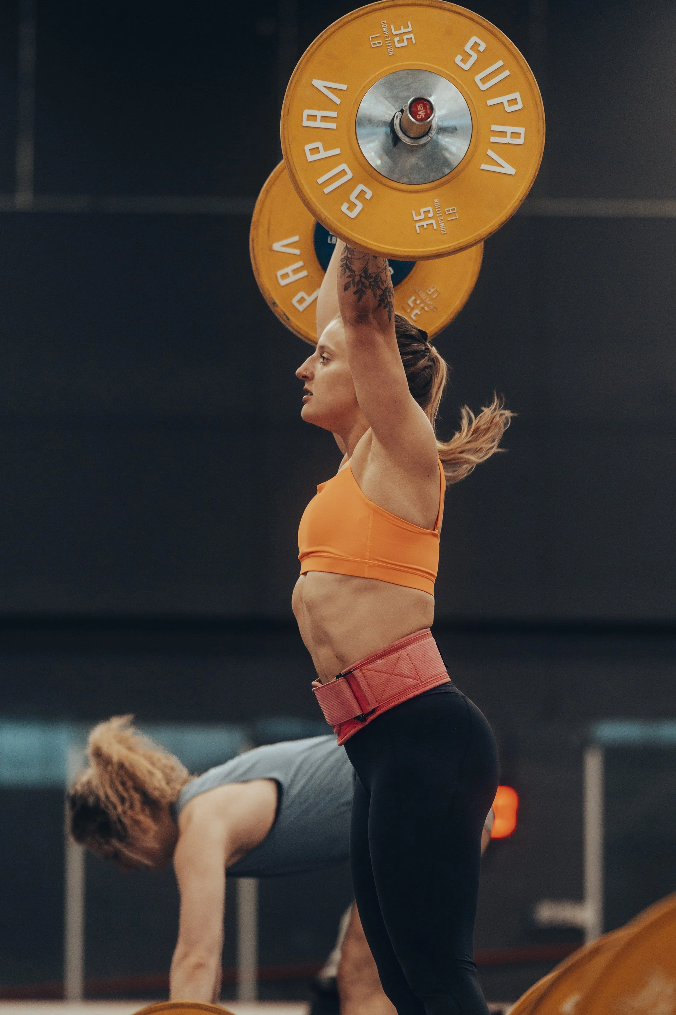 Freya Moosbrugger competing in CrossFit, demonstrating strength and athletic performance.