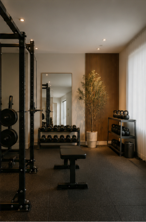 Rehabilitation and performance gym at Larch House Physio & Movement designed for exercise-based recovery and strength training.