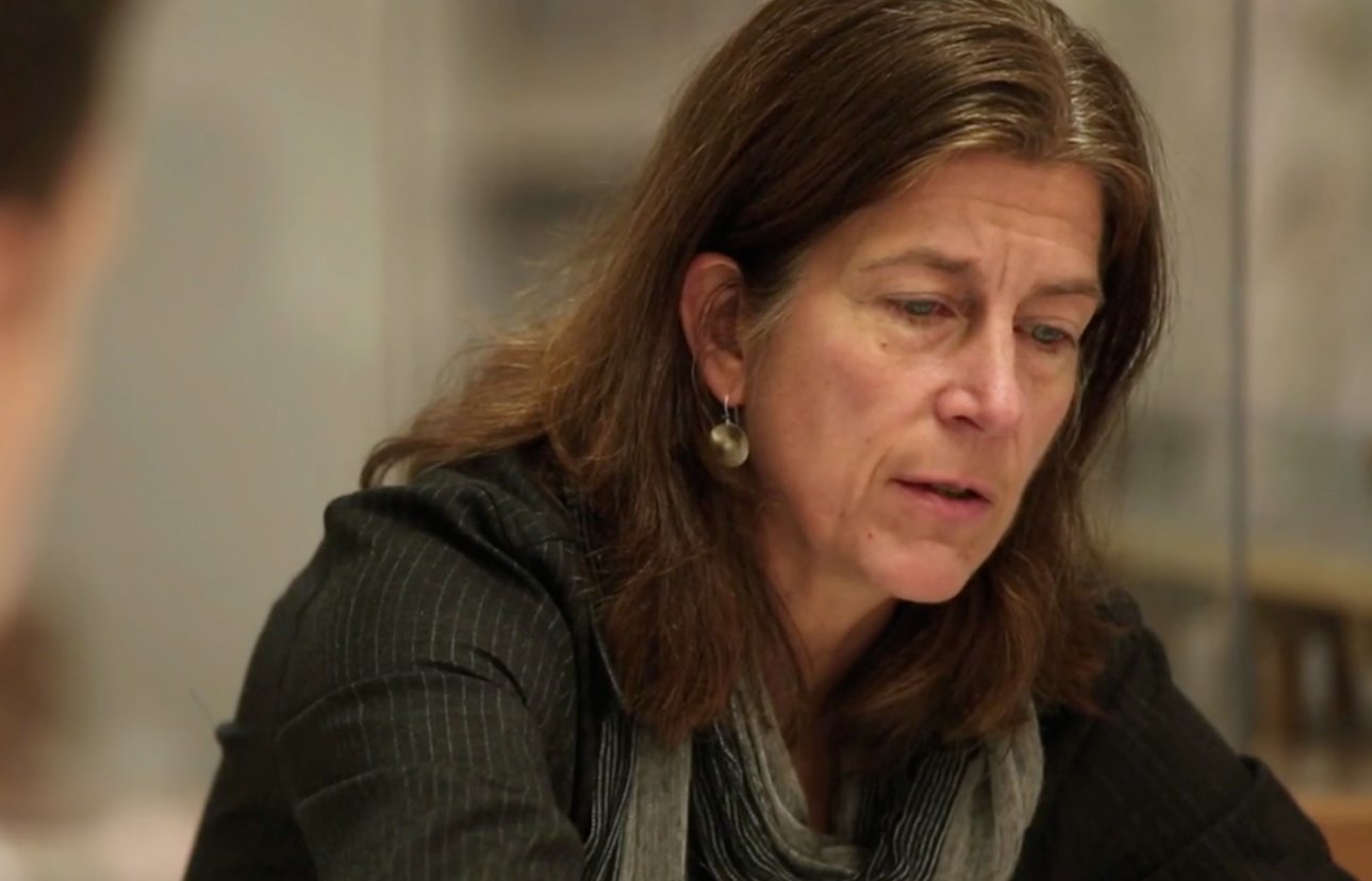 Screenshot of an architect working in her office