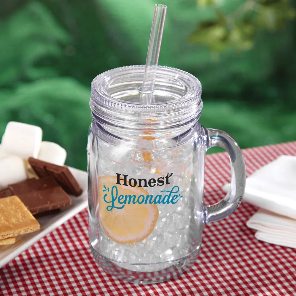 Reusable Plastic Mason Drinking Jar