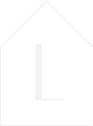 A simple logo with a stylized house outline and the letter 'L' inside.