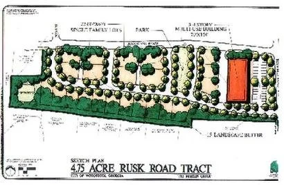 Assemblage of 3 parcels totaling 4.75 acres in the heart of downtown Woodstock.  
