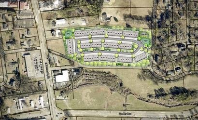 9.33 Acres in downtown Cartersville zoned and LDP for 72 attached active adult ranch townhomes.  