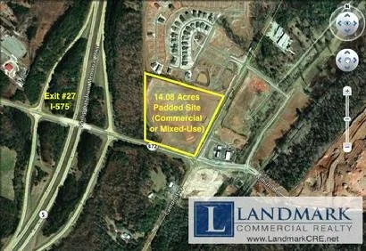 14 acre Pin Corner Commercial Pad site off I-575 and Howell Bridge Road in Ball Ground, GA.  Bank owned asset. 