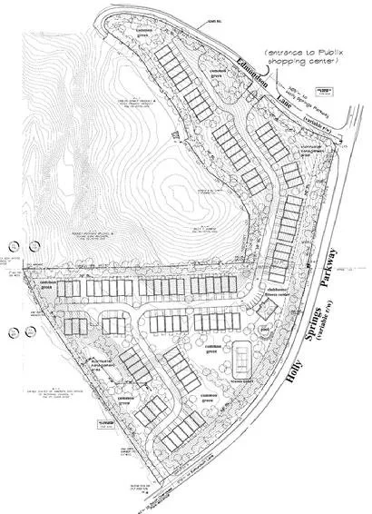 13.79 acre site entitled for 94 townhomes in the City of Holly Springs, GA.  