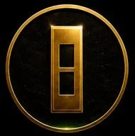 Golden letter 'B' on a black circular background with a gold border.
