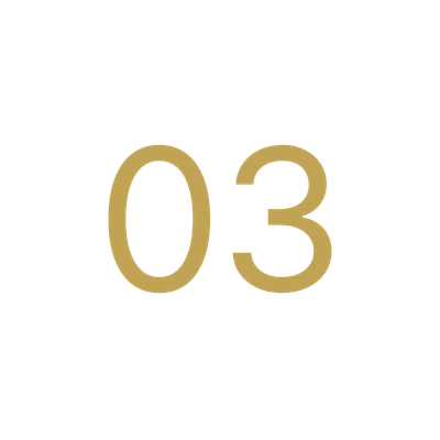 A digital countdown timer displaying the number 03 in gold, with a black background.