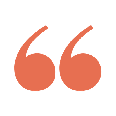 Red quotation marks on a black background.