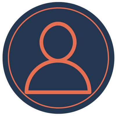 Profile icon with a simple person outline inside a circle