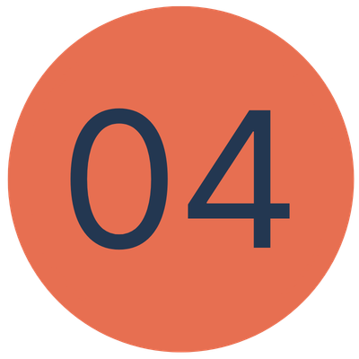 Number 04 inside a large orange circle