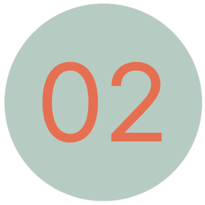 Number two inside a light blue circle.