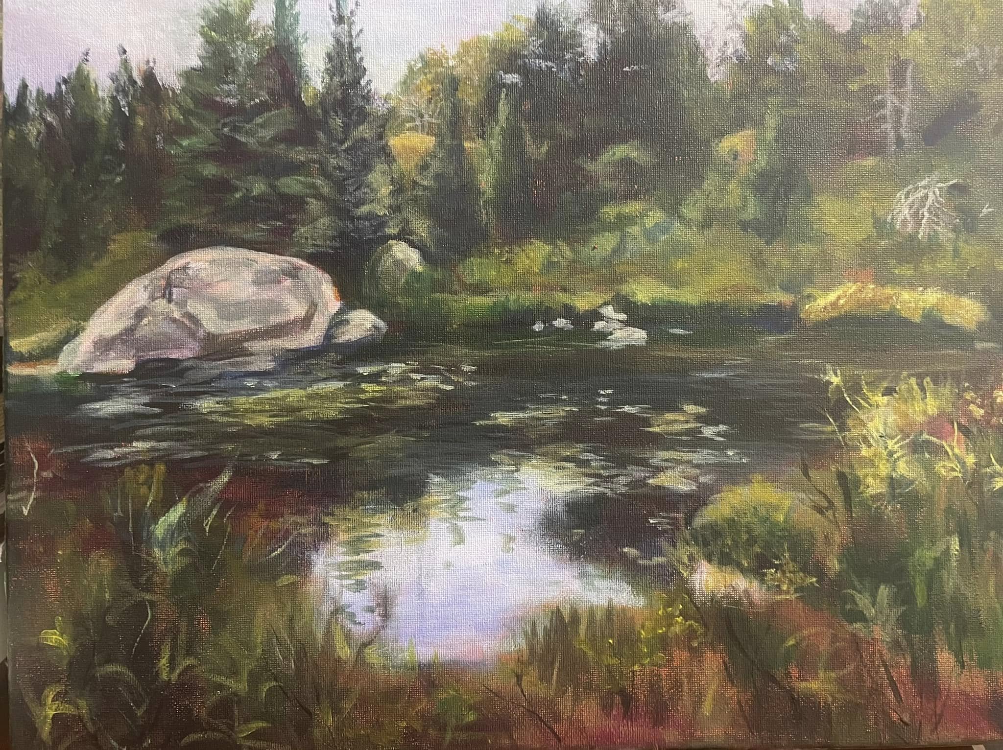 TURTLE ROCK at Opeongo Road  |  12x16in  |  acrylic on canvas  |  $300