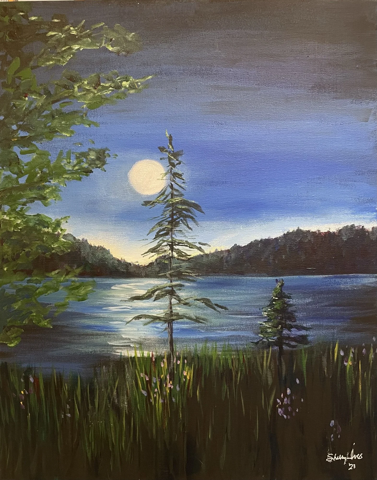 MOON OVER ALGONQUIN  |  16x12in  |  acrylic on canvas  |  $200