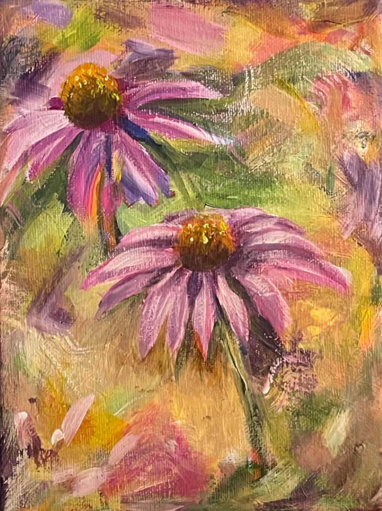 CONEFLOWER  |  9x6in  |  acrylic on canvas  |  $100