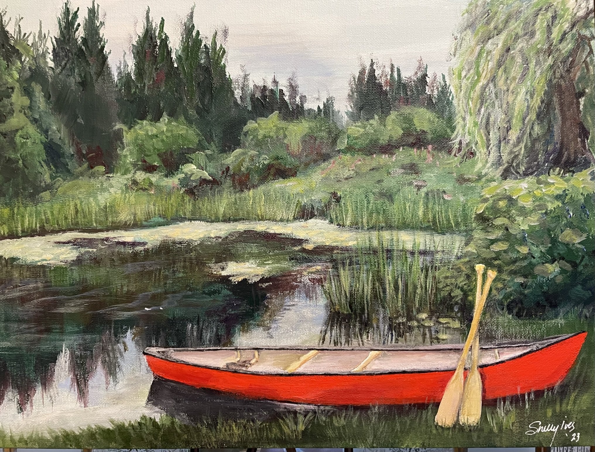 CANOE at ISLAND LAKE  |  12x16in  |  acrylic on canvas *