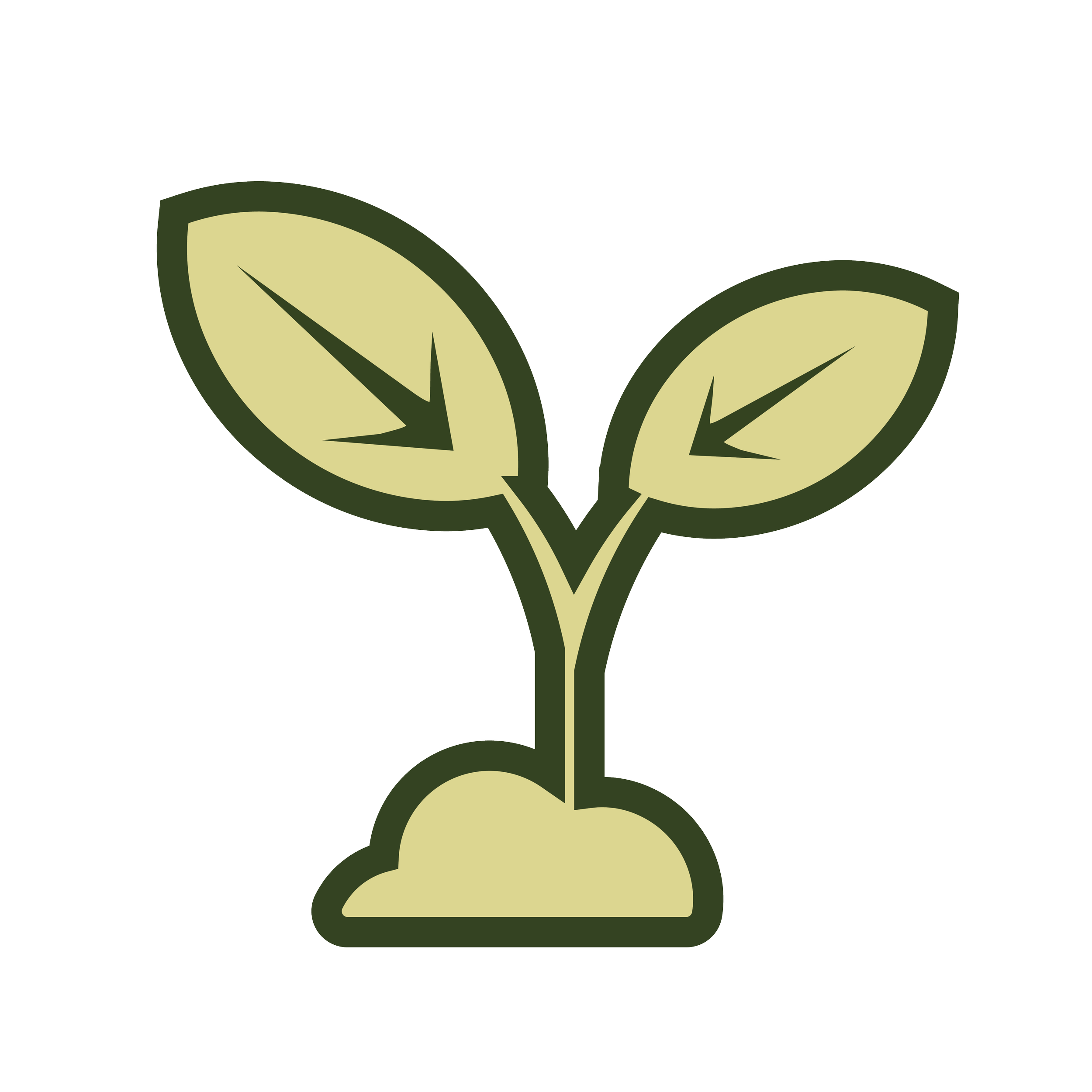 Green illustration of budding plant