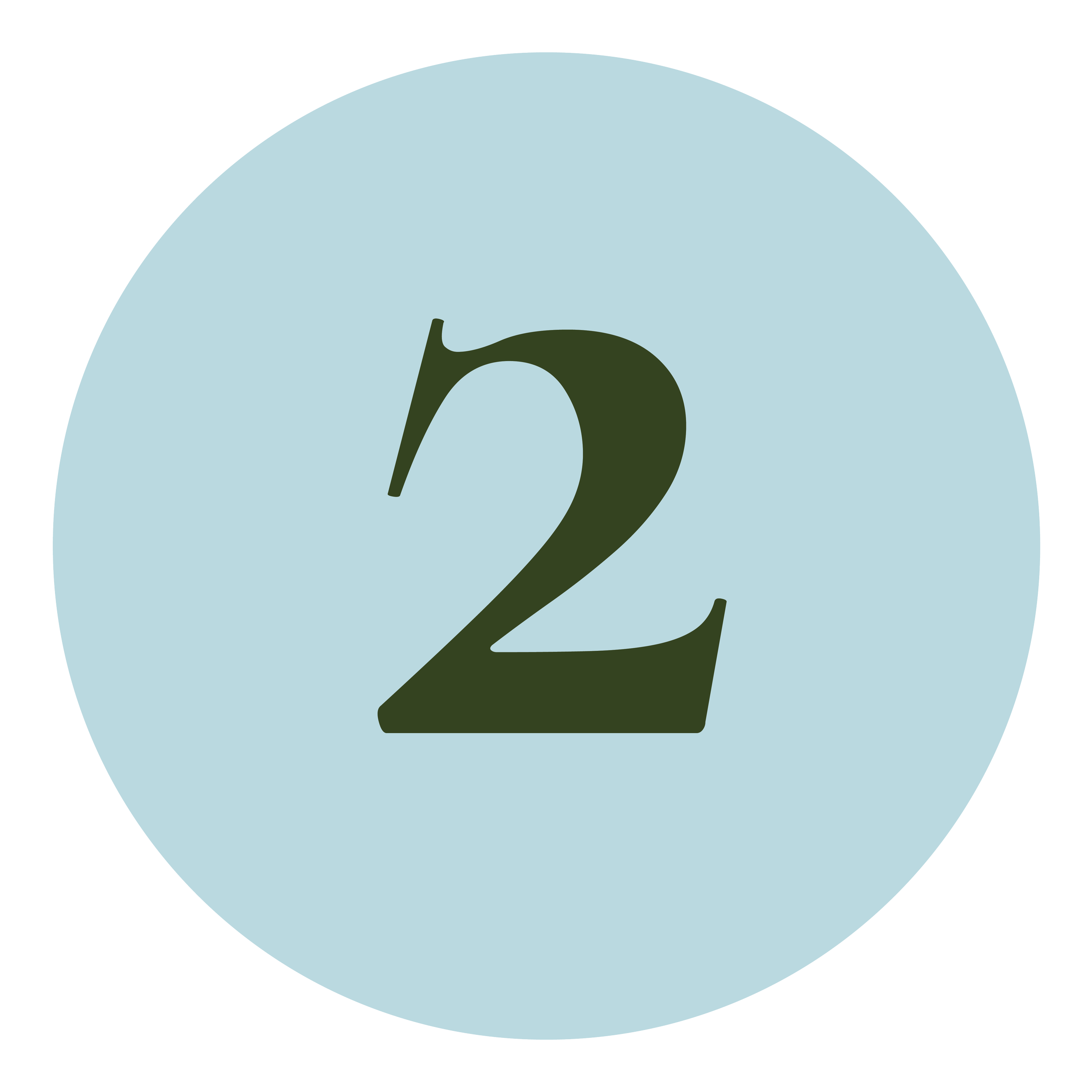 Blue circle with number 2