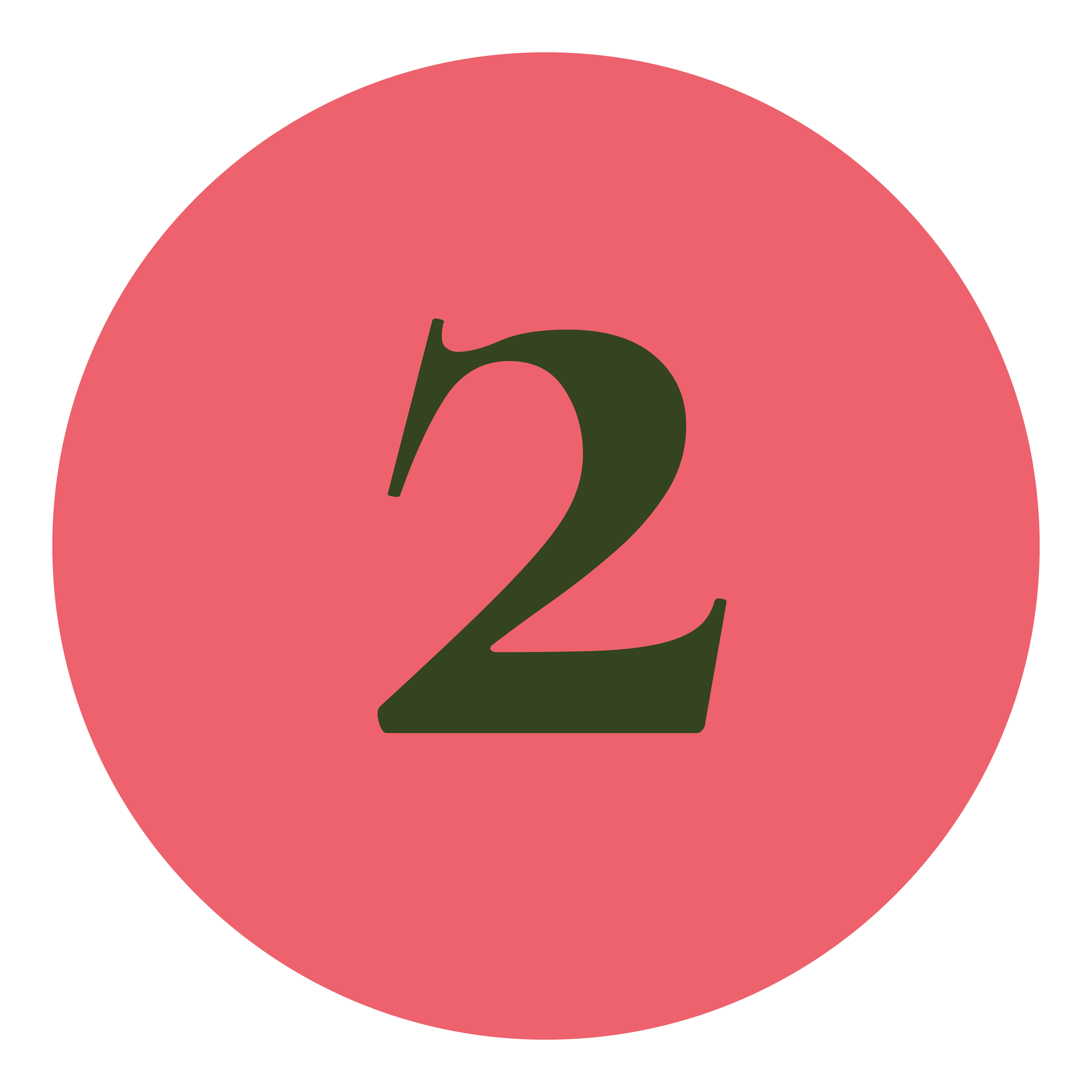 Coral circle with number 2